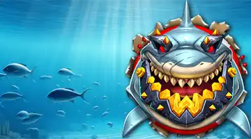 A fierce metal shark, representing the welcome bonus at Vodka Gambling Platform.