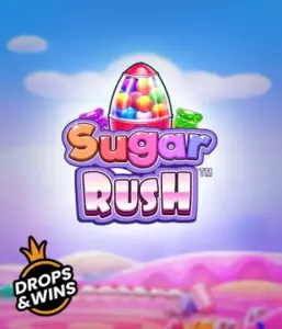 Dive into the sweet world of Sugar Rush by Pragmatic Play, featuring a vibrant candy dispenser on a dreamy candy landscape. This image evokes the joy and thrill of the game, adorned with vivid candies and charming typography. Ideal for candy lovers, delivering endless entertainment. 